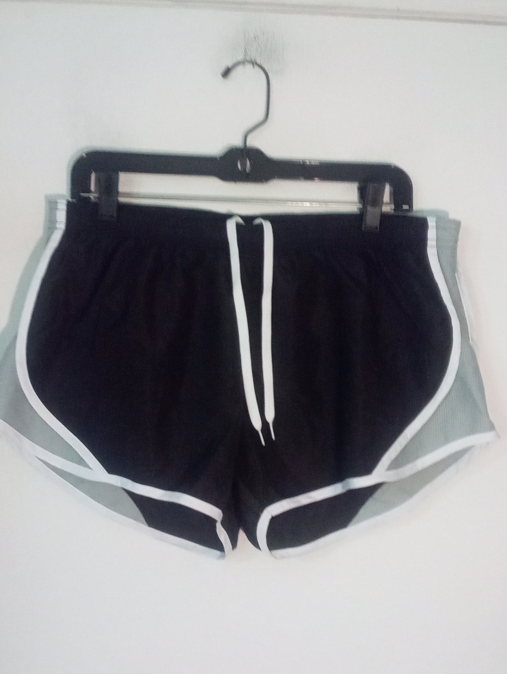 Black Athletic Shorts Gray  White Trim Juniors Large New NWOT Bundle Only
